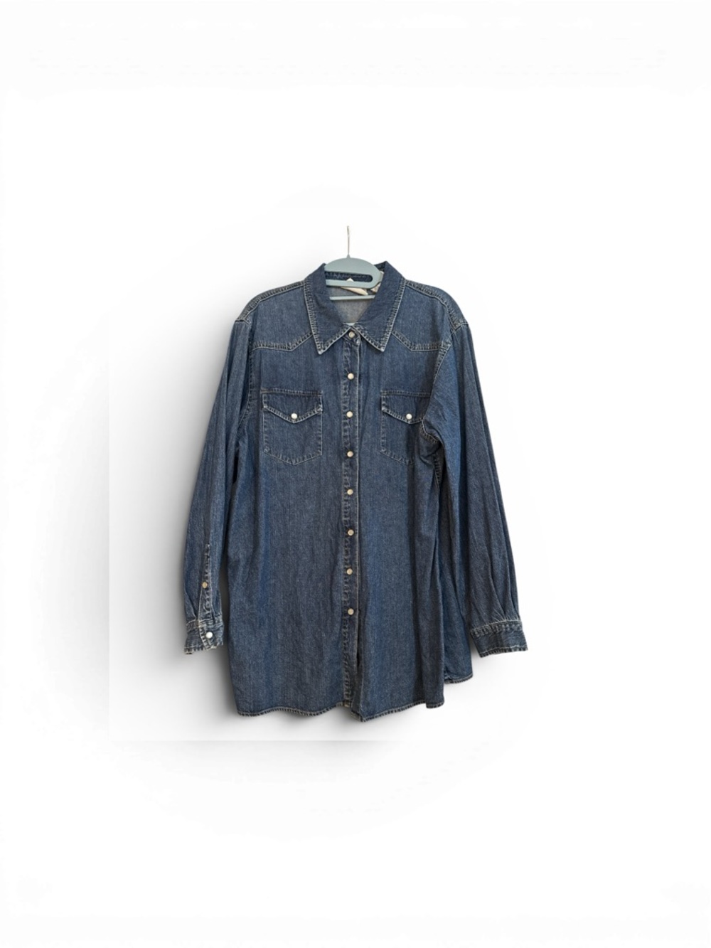 Liz Claiborne Dark Blue Denim Button-Down Shirt Size 14